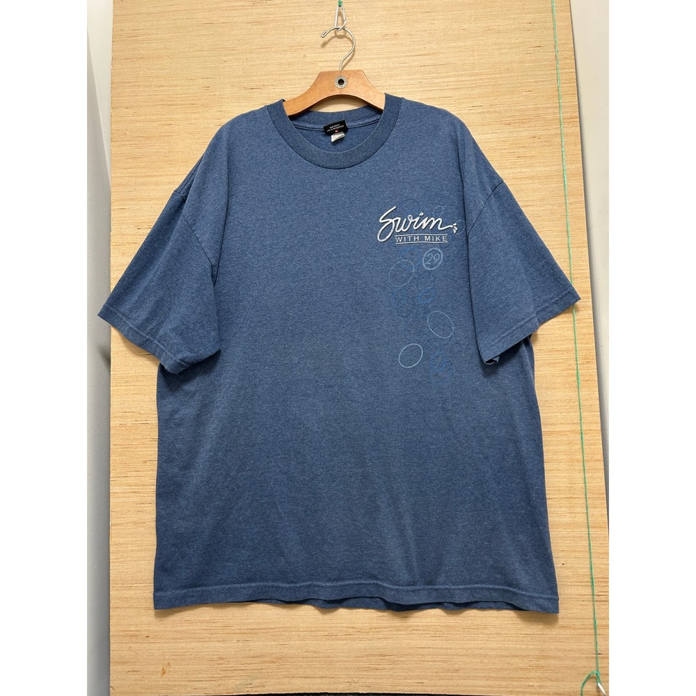 Quiksilver Swim With Mike Graphic T Shirt XL Blue Short Sleeve Casual Crew Neck
